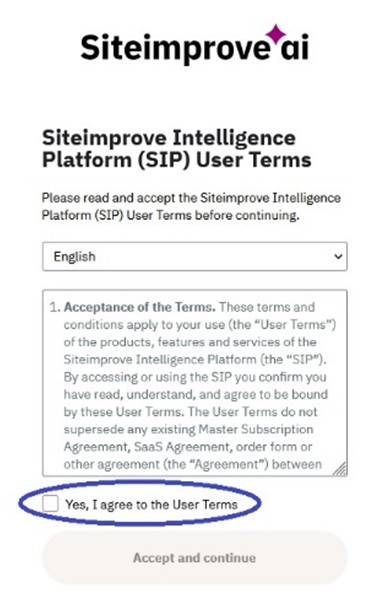 SiteImprove's Terms and Conditions
